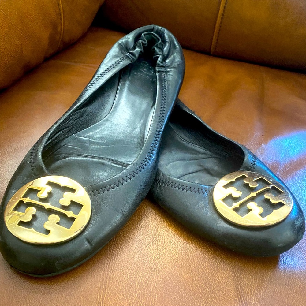 Black flats classic Tory Burch